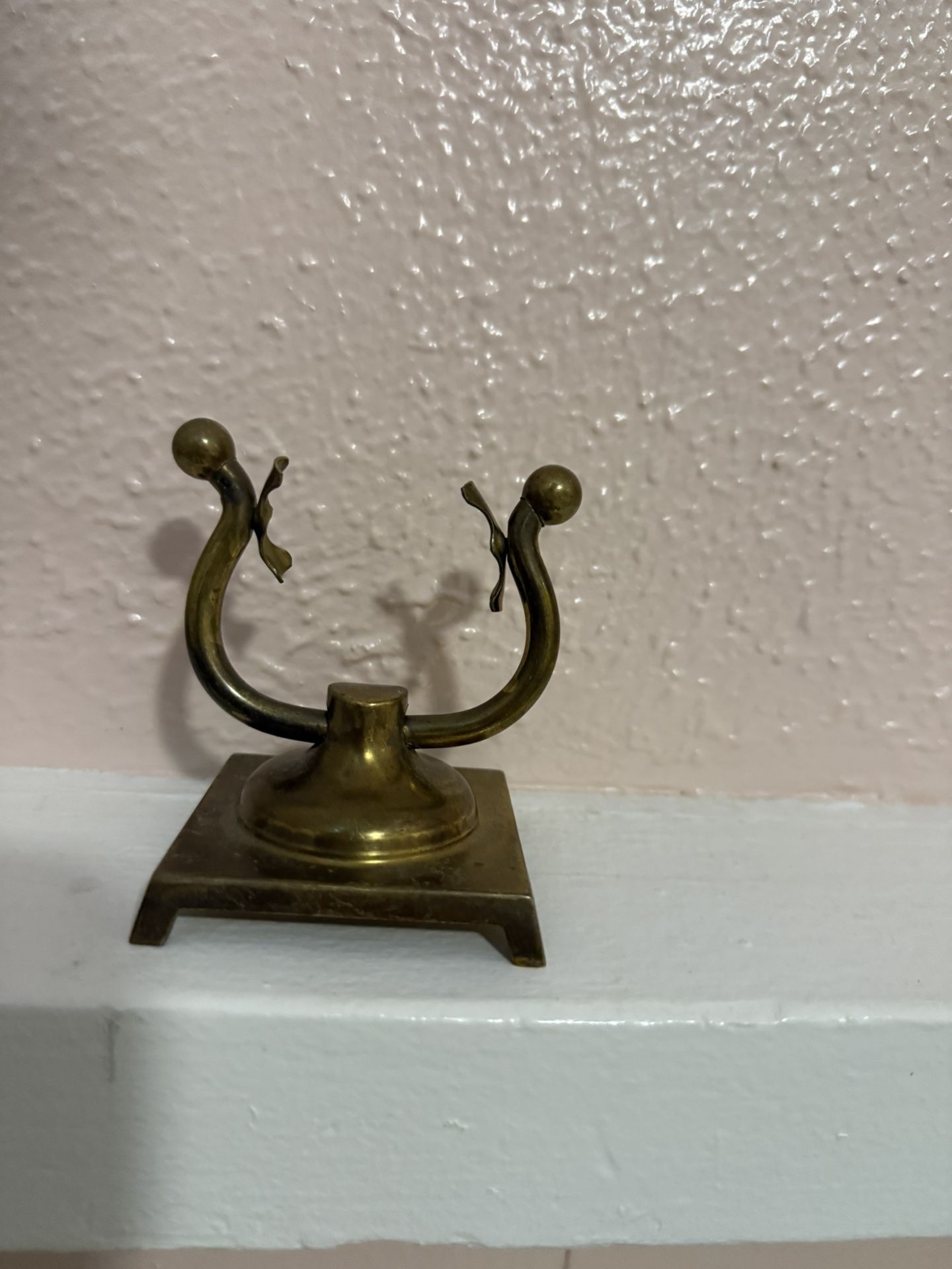 UNUSUAL OLD BRASS POCKETWATCH HOLDER