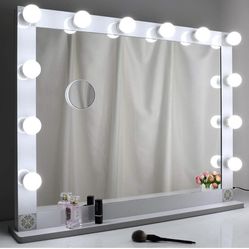 White Vanity Mirror with Dimmer Lights (Touch Control)