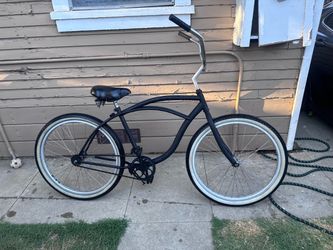 Beach Cruiser Shcwinn  Bicycle Matte Black Whitewall Tires