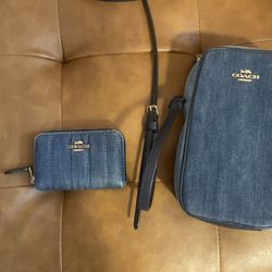 Denim Coach Bag & Wallet