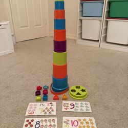 Battat Nesting Stacking Bucket Cups Sorting Shapes Set