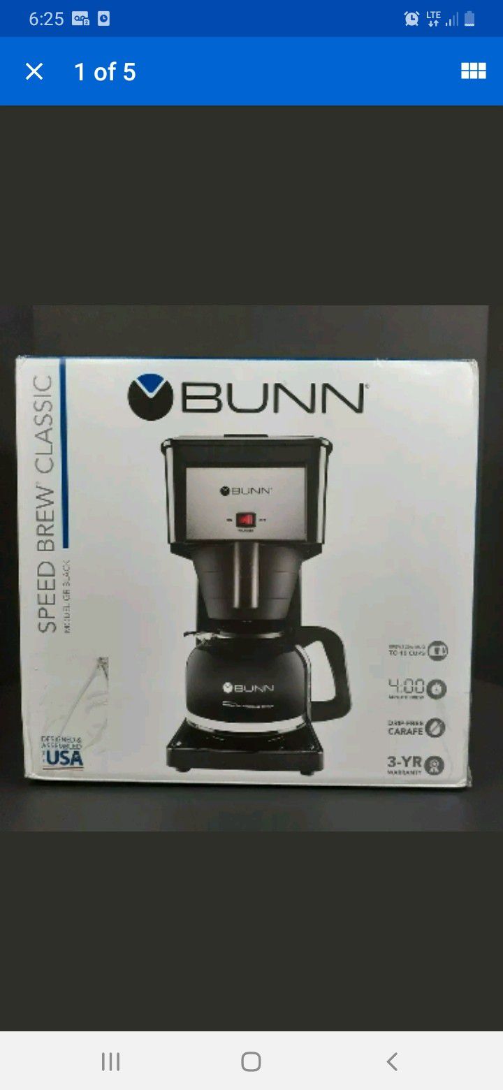 BUNN GR BLACK Velocity 4 Minute Speed Brew Classic 10 Cup Coffee Maker BRAND NEW