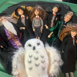 Harry Potter Dolls + Hedwig Owl Stuffy + Backpack