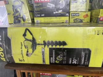 RYOBI 40V HP Brushless Cordless Earth Auger Powerhead with 8 in. Bit with 4.0 Ah Battery and Charger
