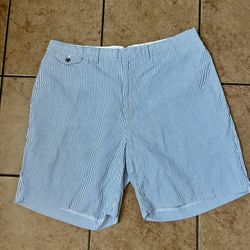 Ralph Lauren Blue and White Flat Front Shorts