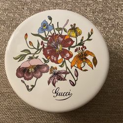 Vintage Gucci Round Floral Trinket Box