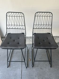 Black Metal Counter Height Chairs (2)