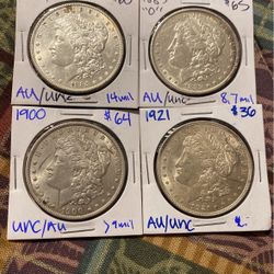 Silver Morgan Dollar Coin Collection, AU/UNC