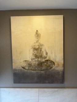 Large Abstract Buddha Meditation Canvas Wall Art