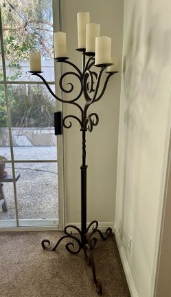  Wrought Iron Floor Candle Holder 