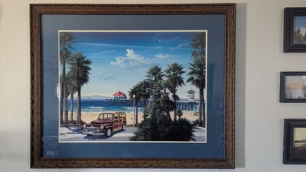 HUGE Framed, signed, & numbered Artist Proof Lithograph by Dan Johnson of Huntington Beach, CA