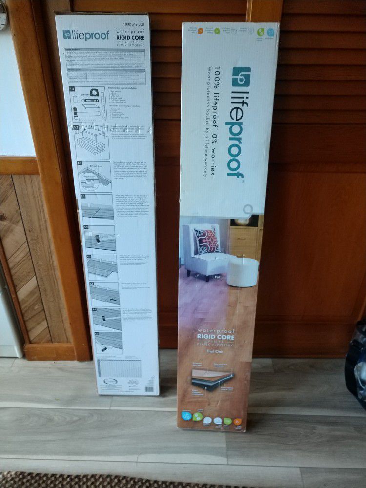 2 Unopened Boxes Of LifeProof Flooring ( Trail Oak) From Home Depot 