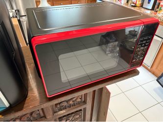 Countertop Microwave Stainless Steel Home Office LED Oven 900W 0.9 Cu Ft. RED