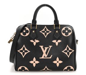LV Speedy Bandoulière 25  Bicolor Monogram Empreinte Leather Red Inside