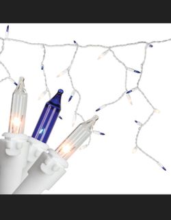 Soft white /blue And Bright White/blue Icicles Christmas lights