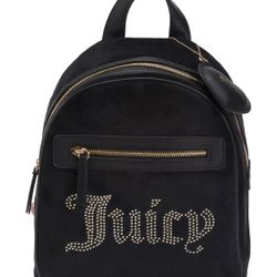 JUICY COUTURE Big Spender Mini Backpack Black Gold NEW