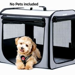 Pecute Dog Car Carrier Light Weight, Dog Carrier for Car, Portable Dog Car Crate with Breathable Windows, Foldable Pet Carrier for Both Indoor and Out