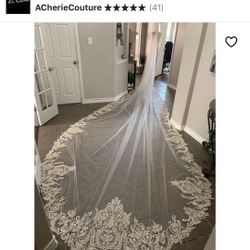 Original Vera wang dress sample size and 25 foot custom made veil