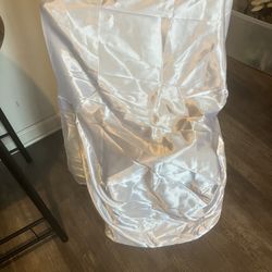 White Satin Chair Covers New 