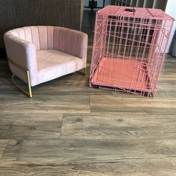 Pink Dog Crate And Chair  $60
