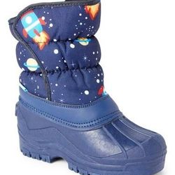 NEW Size 7 Boy Toddle Girl Kid Insulated Winter Snow Boots Blue Rockets Snow Boot