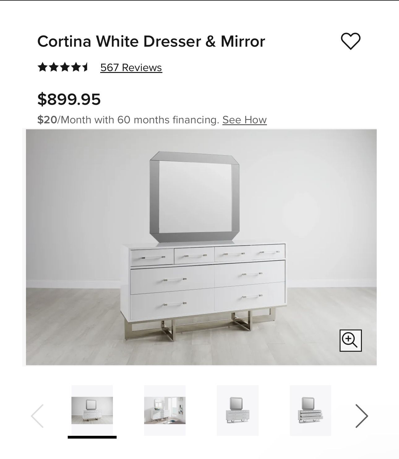 White dresser And Nightstand 