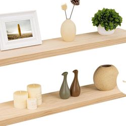 Floating Shelves 36" Unfinished Pine Set of 2