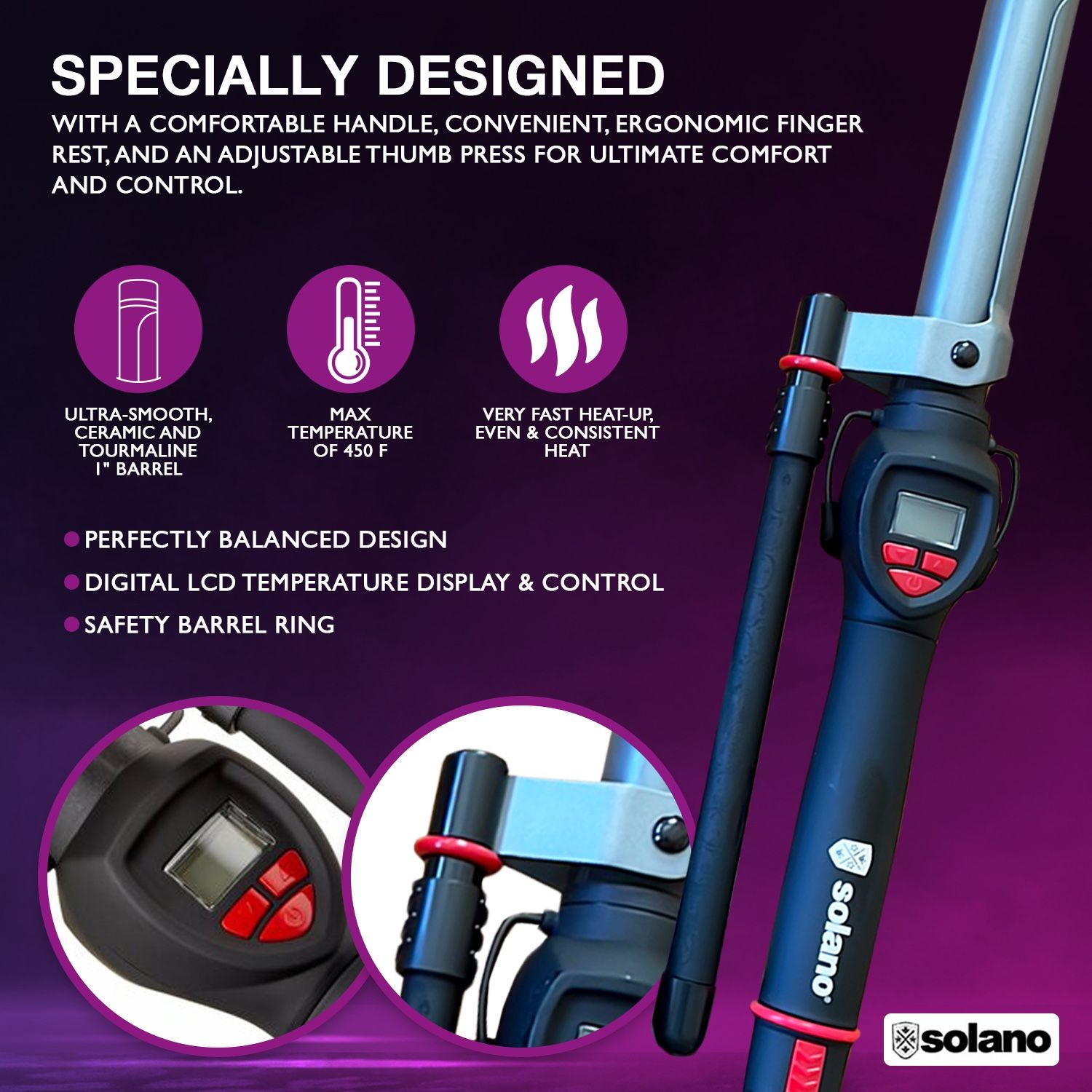 Lot Of 3) Wholesale Solano SmoothCurl 450 1“ Digital Professional Curling  Iron