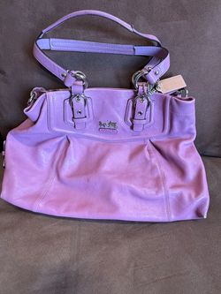 Coach Purple Leather Shoulder Bag