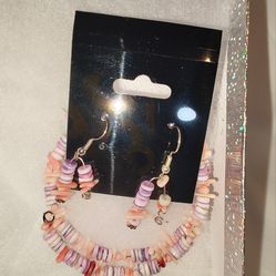 Shell bracelet and earring set