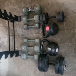 Weight Set With Dumbbell Rack