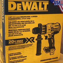 DEWALT 20-Volt MAX XR Cordless Brushless 3-Speed 1/2 in. Hammer Drill (Tool-Only)