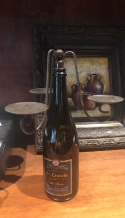 Champagne bottle candle holder