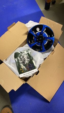 8” hub caps for golf cart blue and black