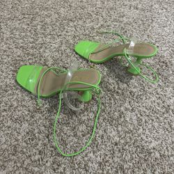 Green Strap Heels 