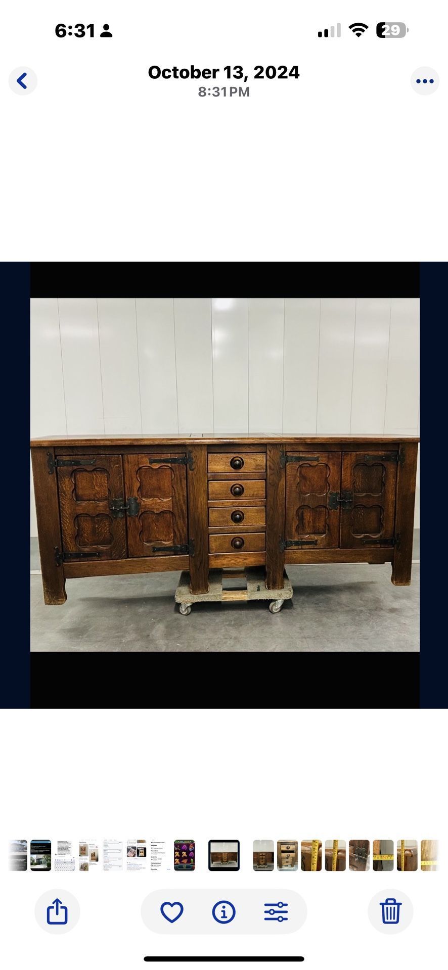 Mid Century Modern Side Board Solid Wood