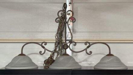 3-Light Wrought Iron Pendant Chandelier