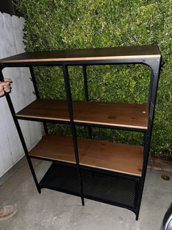 Industrial Metal and Wood Bookshelf