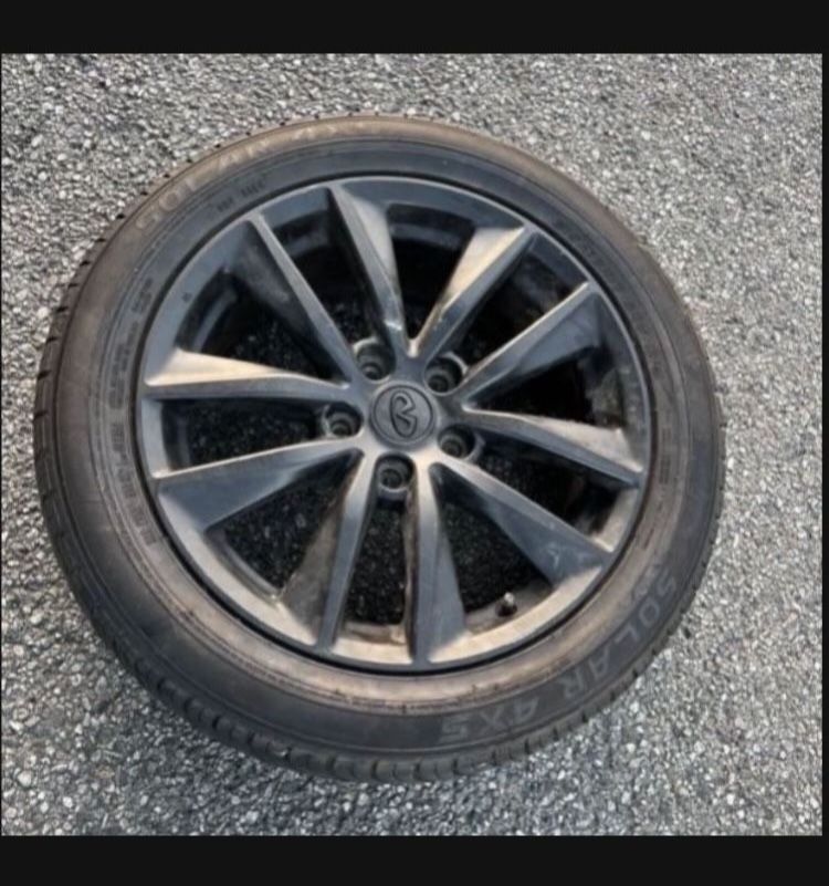 1— 215/55r17 5x4.5 5x114.3 Stock G35 G37 Q50 350z Altima Camry Civic Accord Wheel Rim Good 80% Treads Tire!!!!!
