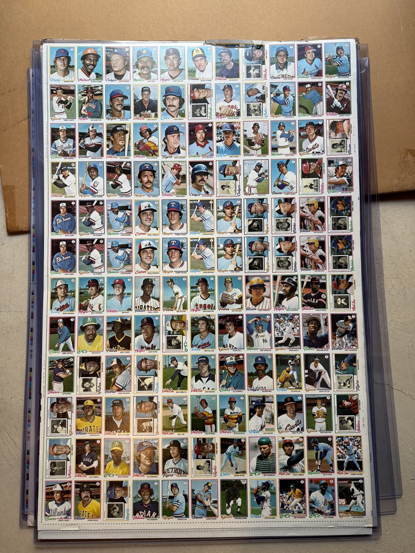 1978 Topps Baseball UNCUT SHEET (132 Cards) Joe Torre Tim McCarver Tommy Lasorda Hall Of Famers
