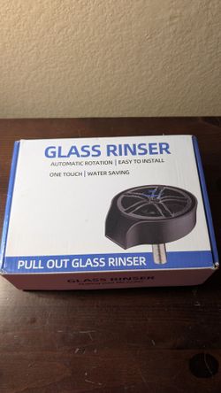 Glass Rinser and Cup Washer for Sink, 360° Rotating Spray Nozzle with Pull-Out Design