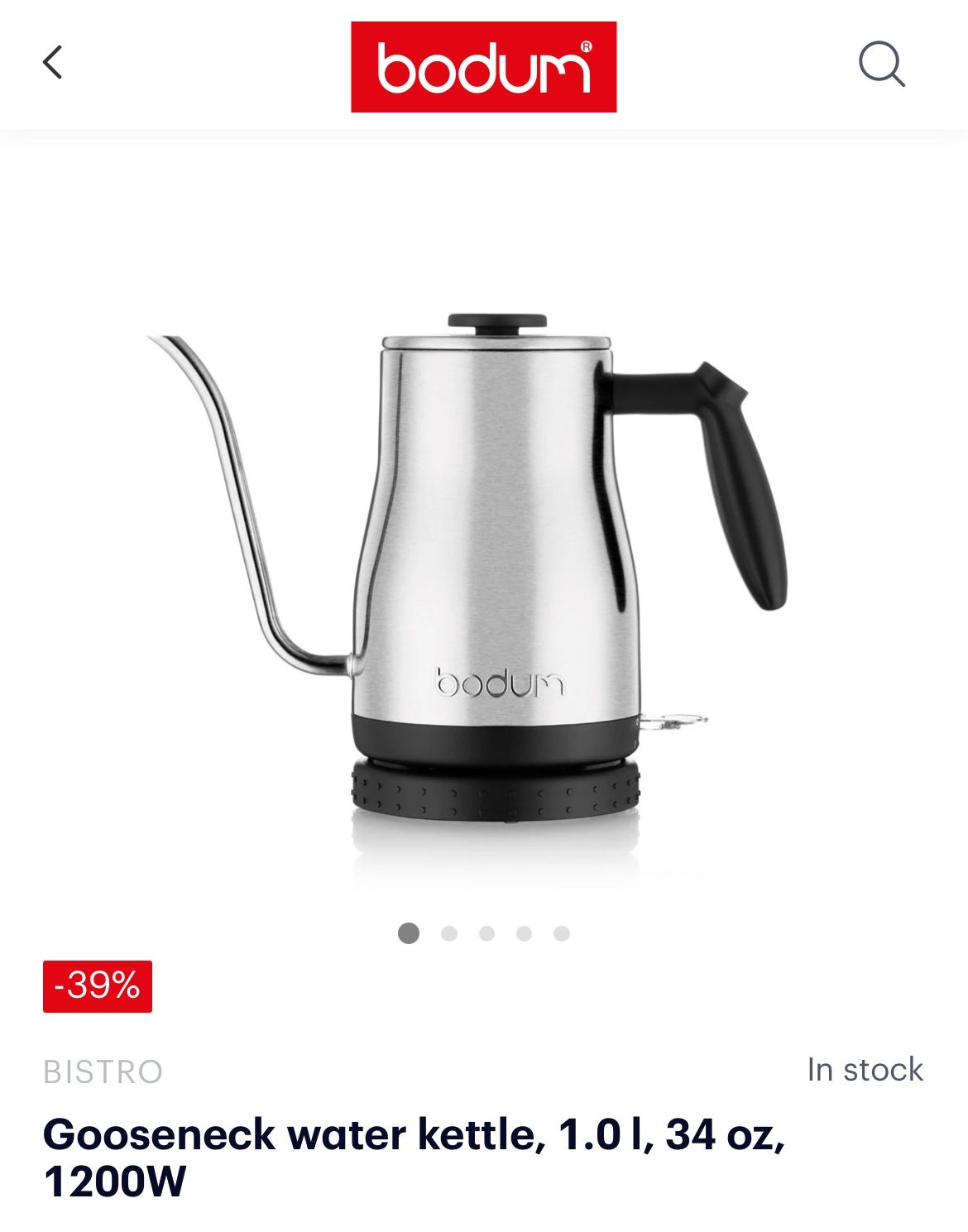 Bodum Gooseneck Kettle Bodum Water Kettle Bodum Melior Gooseneck