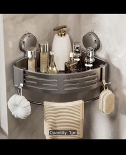 Corner Shower Rack with Suction Cups - No Drilling Required for Bathroom Shower Storage