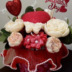 Handmade candles bouquet for Valentine's Day