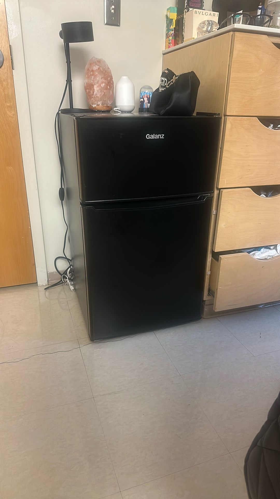 Galanz 3.1 Cu ft Two Door Mini Fridge, Black