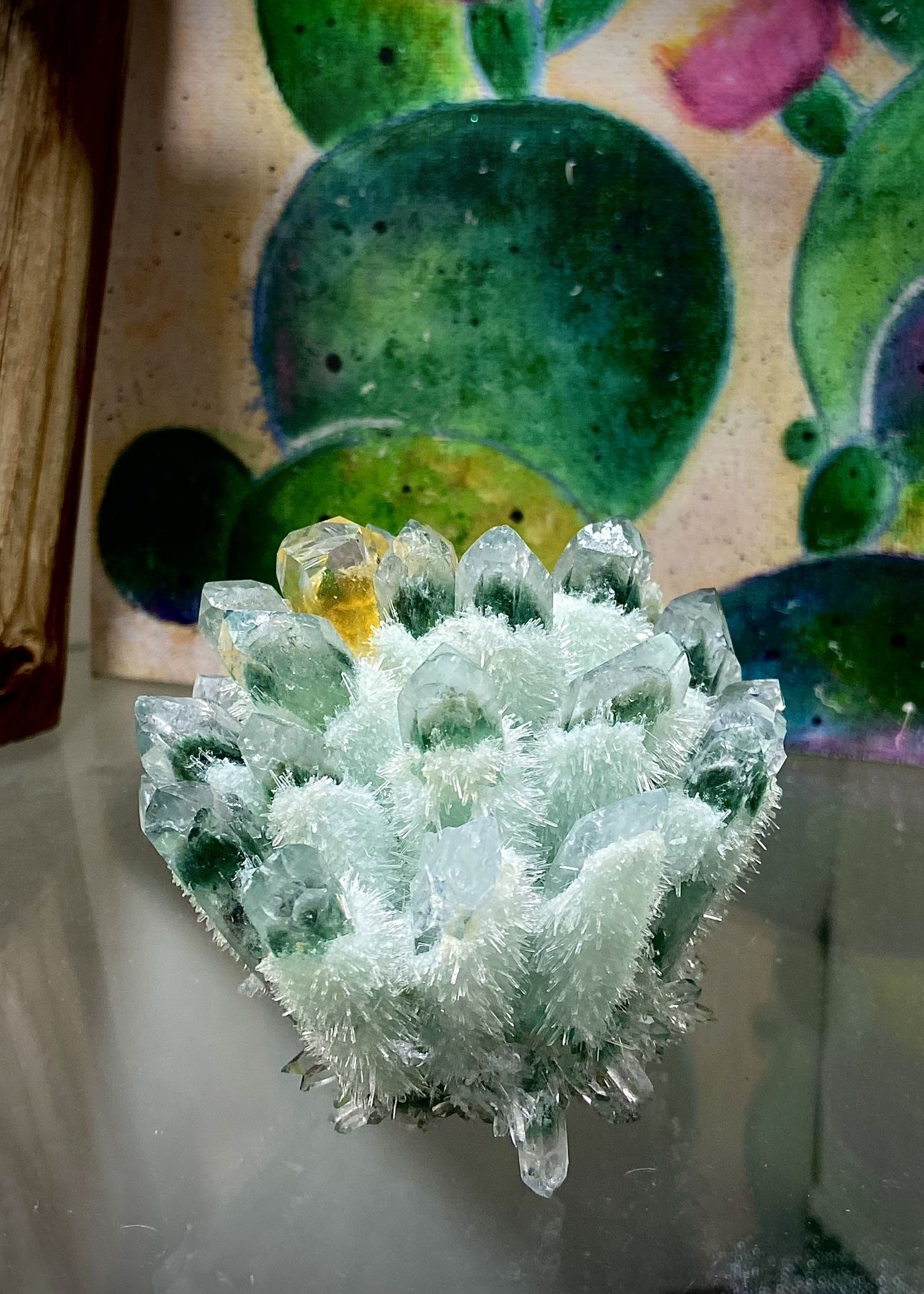 Green Phantom Crystal Cluster