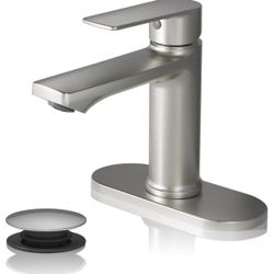 BELZ Nickel Bathroom Faucet, Lead-Free 1 or 3 Hole (4") Vanity Sink Faucet