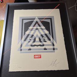 Framed 2016 Shepard Fairey Obey 404/450 Framed Letterpress