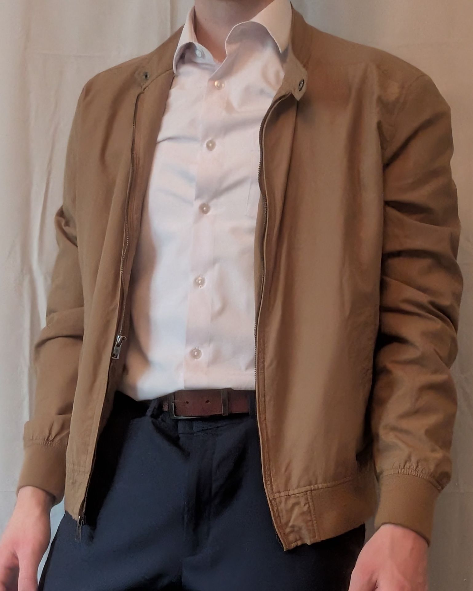 Goodfellow & Co. Water-Resistant Men's Bomber Jacket - Tan - Large