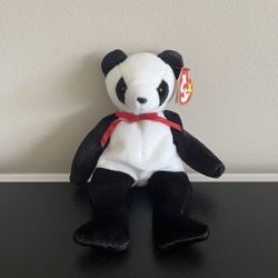 TY Beanie Babies Fortune Panda Bear Plush Stuffed Animal 8 Inch